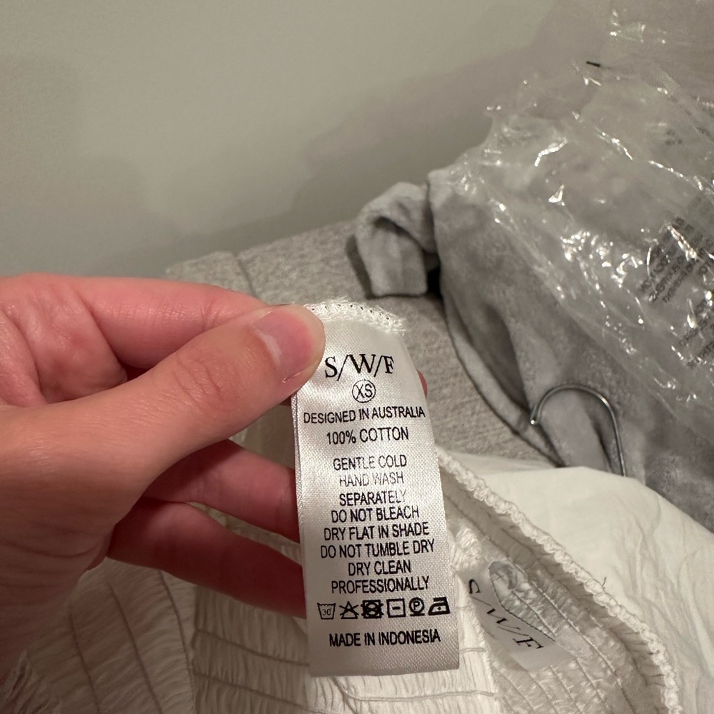 SWF x Revolve 100% Cotton Smocked Tiered Maxi Dress White - Picture 13 of 13